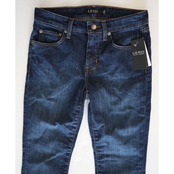 Lauren Ralph Lauren Women Sz 2 Dk Blue Super Stretch Premier Straight Jeans - Picture 6 of 13